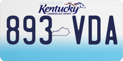 KY license plate 893VDA