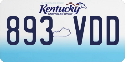 KY license plate 893VDD