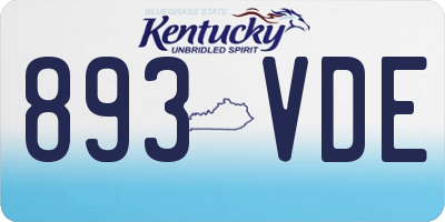 KY license plate 893VDE