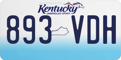 KY license plate 893VDH