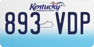 KY license plate 893VDP