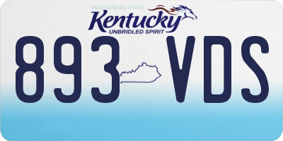 KY license plate 893VDS