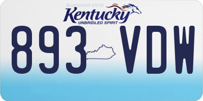 KY license plate 893VDW