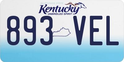 KY license plate 893VEL