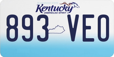 KY license plate 893VEO