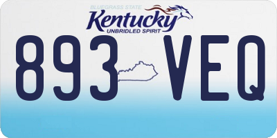 KY license plate 893VEQ
