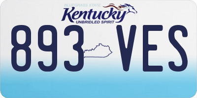 KY license plate 893VES