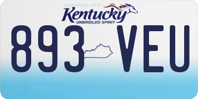 KY license plate 893VEU