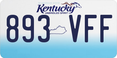 KY license plate 893VFF