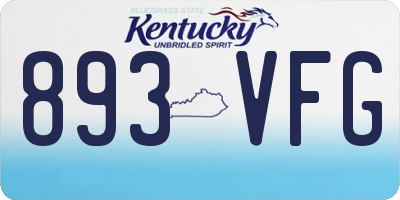 KY license plate 893VFG