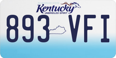 KY license plate 893VFI