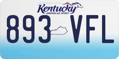 KY license plate 893VFL