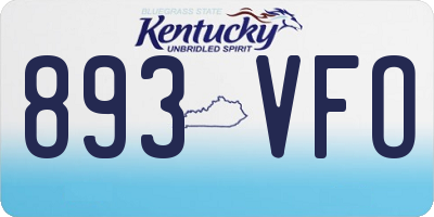 KY license plate 893VFO