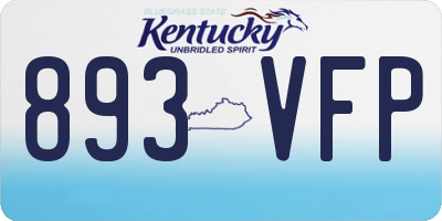 KY license plate 893VFP