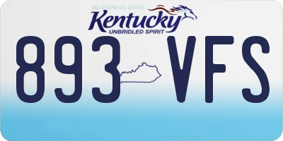 KY license plate 893VFS