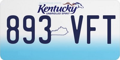 KY license plate 893VFT
