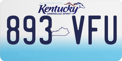 KY license plate 893VFU