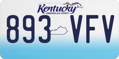 KY license plate 893VFV