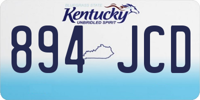 KY license plate 894JCD