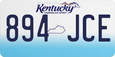 KY license plate 894JCE