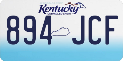 KY license plate 894JCF