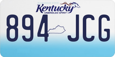 KY license plate 894JCG