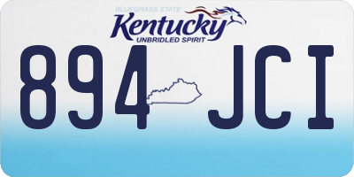 KY license plate 894JCI