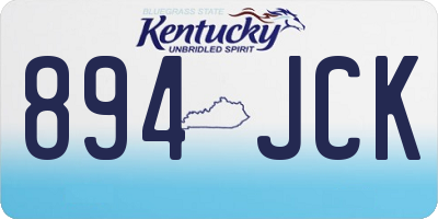 KY license plate 894JCK