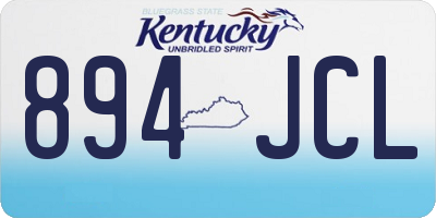 KY license plate 894JCL