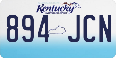 KY license plate 894JCN