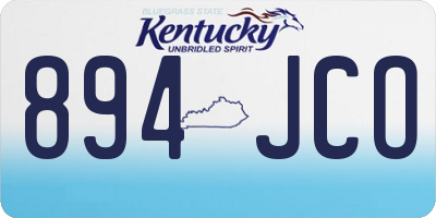 KY license plate 894JCO