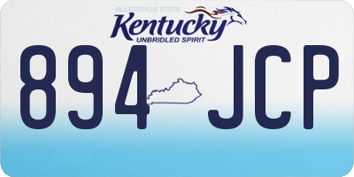 KY license plate 894JCP