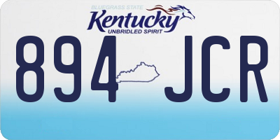 KY license plate 894JCR