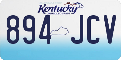 KY license plate 894JCV