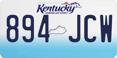 KY license plate 894JCW