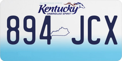 KY license plate 894JCX