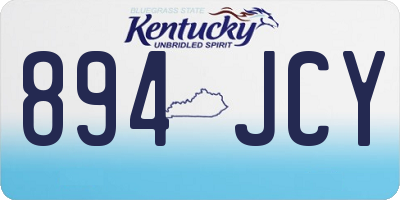 KY license plate 894JCY