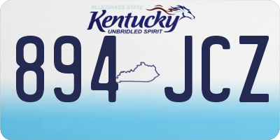 KY license plate 894JCZ