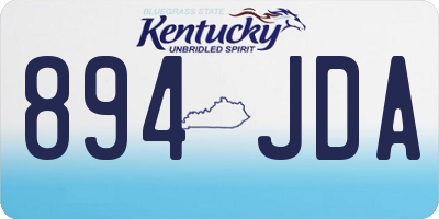 KY license plate 894JDA