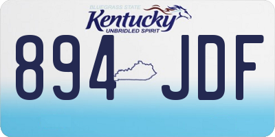 KY license plate 894JDF