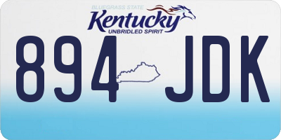 KY license plate 894JDK