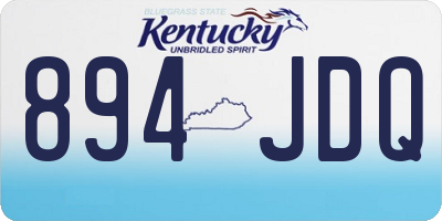 KY license plate 894JDQ