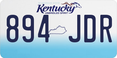 KY license plate 894JDR
