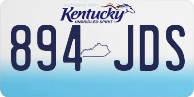 KY license plate 894JDS