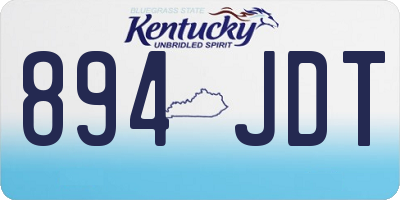 KY license plate 894JDT