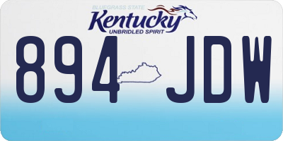 KY license plate 894JDW