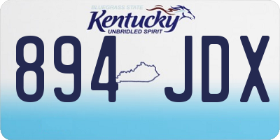 KY license plate 894JDX