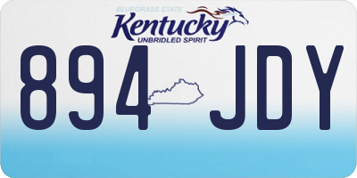 KY license plate 894JDY