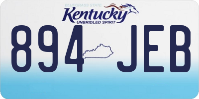 KY license plate 894JEB