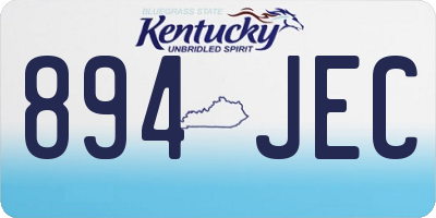 KY license plate 894JEC